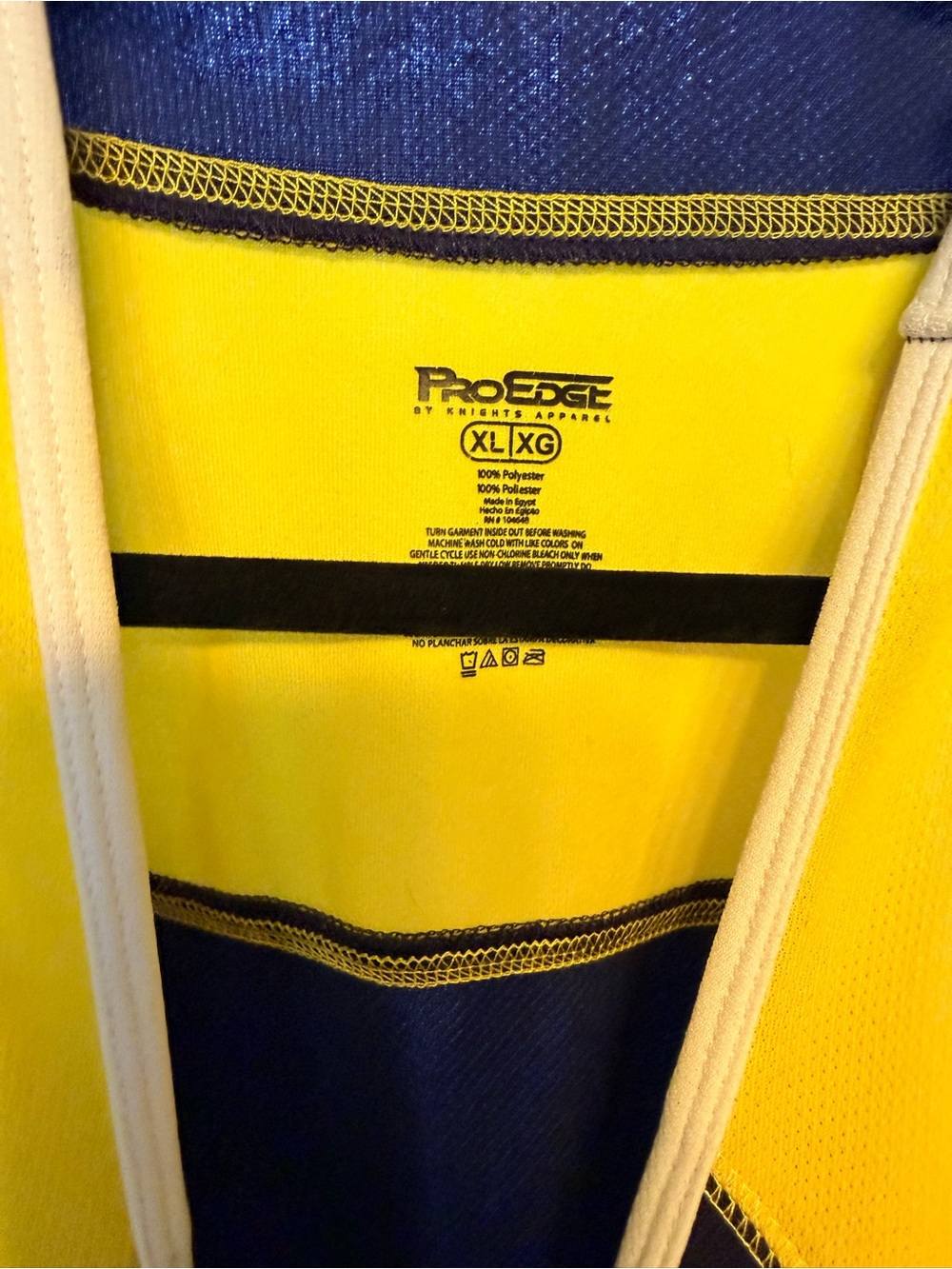 Pro Edge Michigan Colorblock Tank Top in Navy and Yellow - Picture 3 of 7